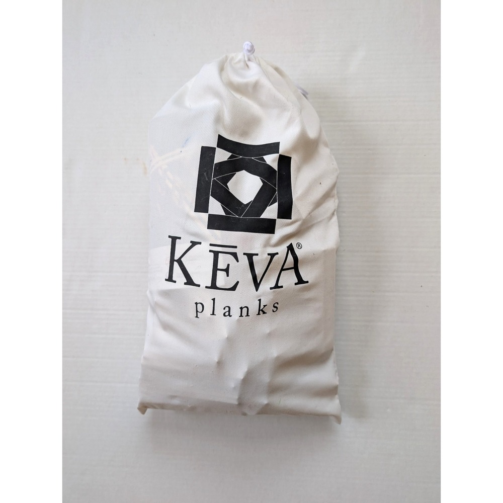 KEVA Planks 195 Piece Set Canvas Drawstring Storage Bag  w/ Contraptions Guide